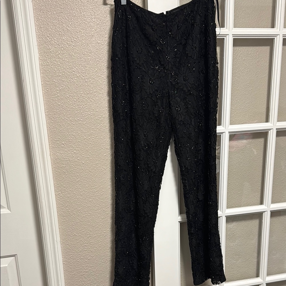 Chetta B Black Straight Leg Pants with Wide Waistband